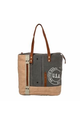 USA Canvas Patch Tote Bag
