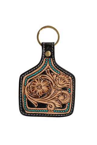 Country Road Hand-Tooled Key Fob