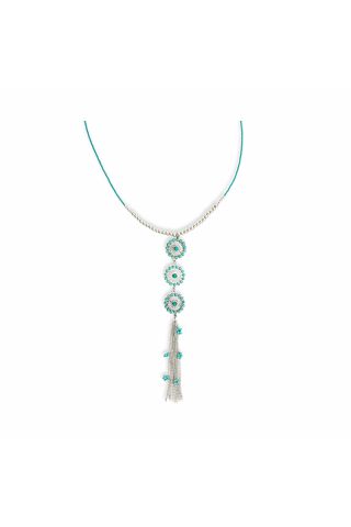 Bloom Flower Mini Concho Tassled Necklace