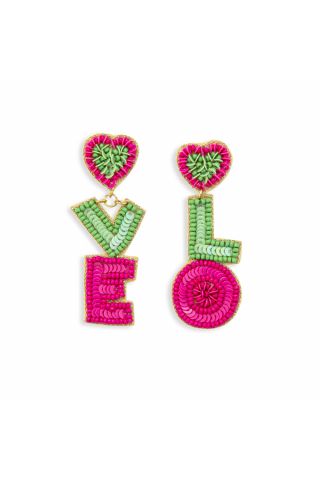 Letters of Love Beaded Earrings