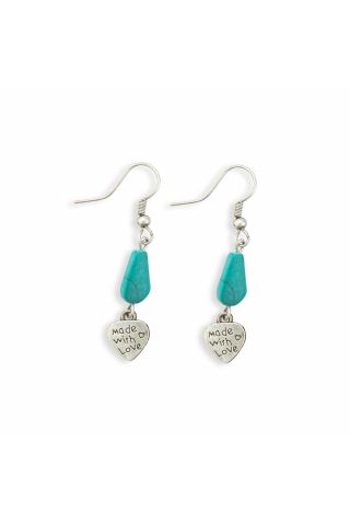 From the Heart Turqouise Look Charm Earrings