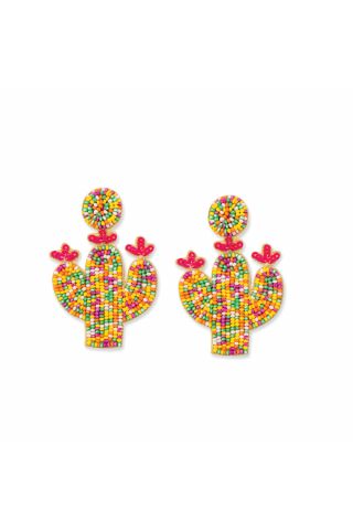 Cactus Joy Beaded Earrings in Multicolor