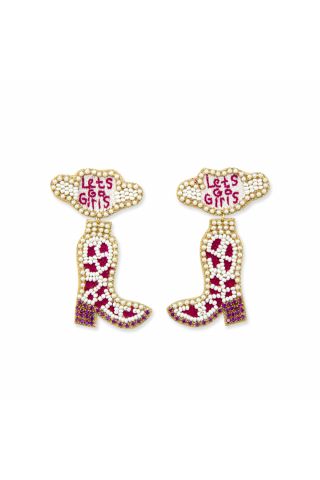 Let’s Go Girls Beaded Boot Earrings