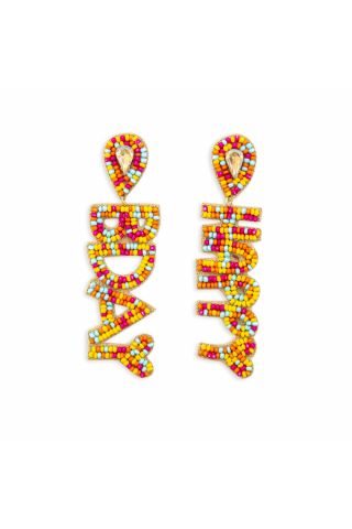 “Happy Bday” Beaded Earrings