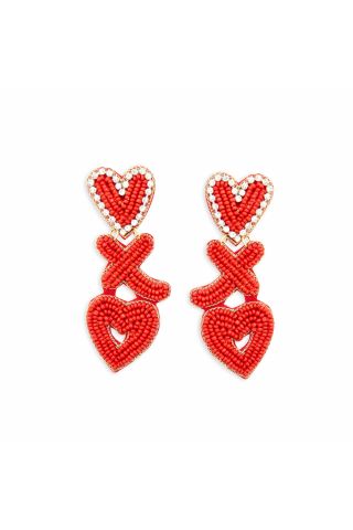 Hugs Kisses Love Beaded Earrings