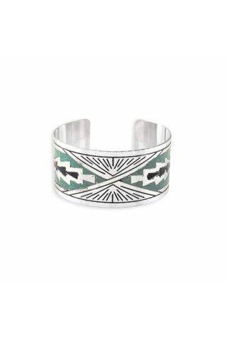 Day Rise Etched Metal Cuff Bracelet