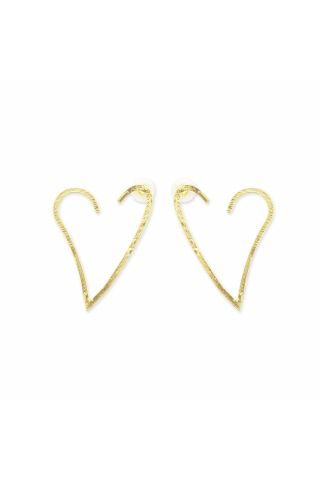 Open Hoop Heart Earrings