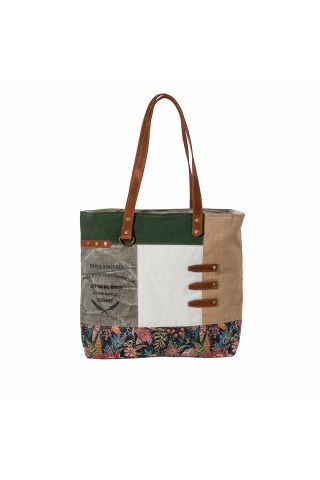 Boulangerie Floral Trim Tote Bag