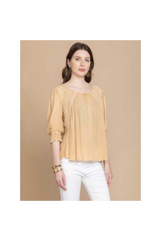 Bohera Cherise Embroidered Washed Top
