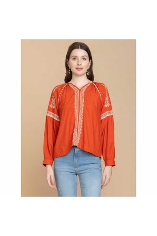 Bohera Pauline Embroidered Accent Top
