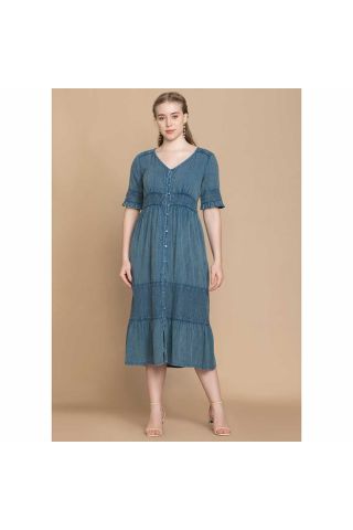 Bohera Jenny Lore Blue Washed Effect Dress