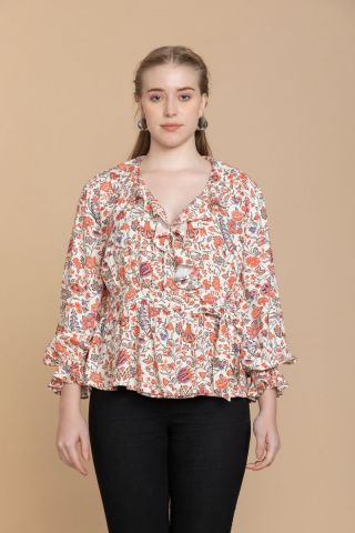 Bohera Priscilla Wrap-style Floral Top