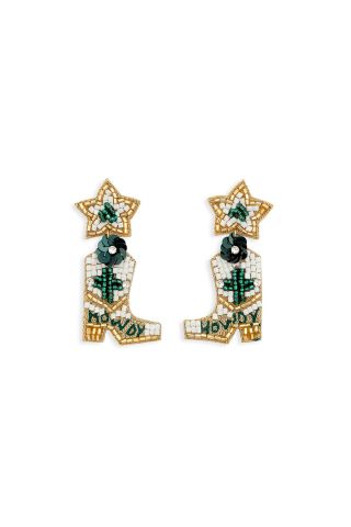 Star of the Rodeo Beaded Boot Earrings