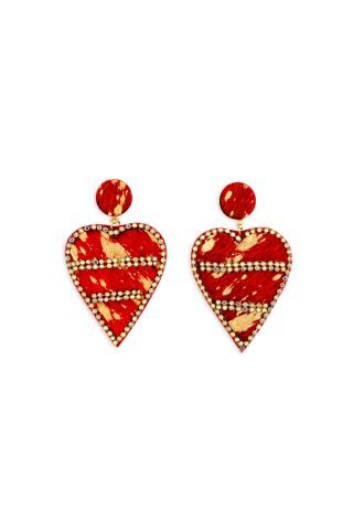 My Heart of Hearts Earrings in Red