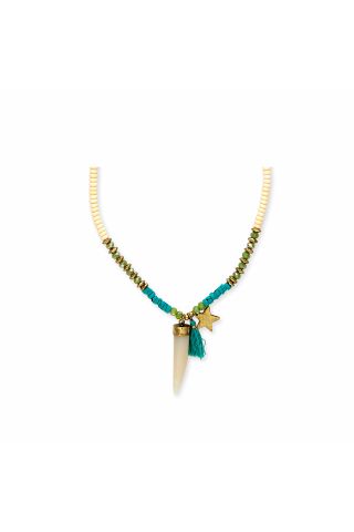 Star Tusk Necklace in Turqouise Blue