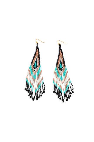 Spirit Feather Beaded Earrings