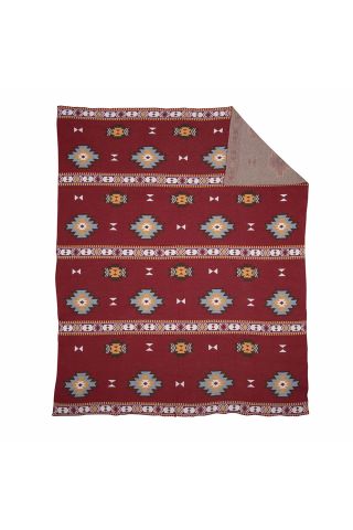 Paint Flower Meadow Throw in Red
