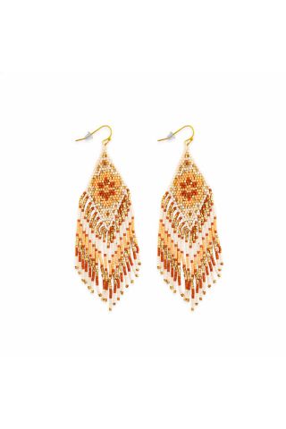 Falcon Feather Beaded Earrings