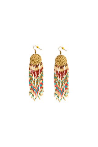 Sun's Radiance Beaded Earrings