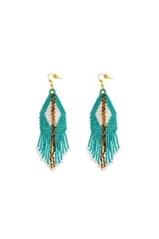 Beth Ridge Trail Beaded Earrings in Turquoise 