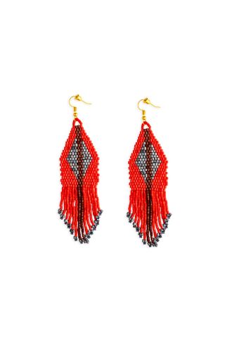 Beth Ridge Trail Beaded Earrings in Red