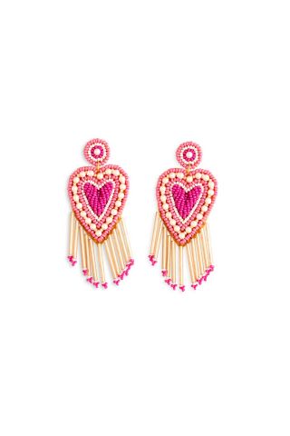 Gracie Heart Beaded Earrings