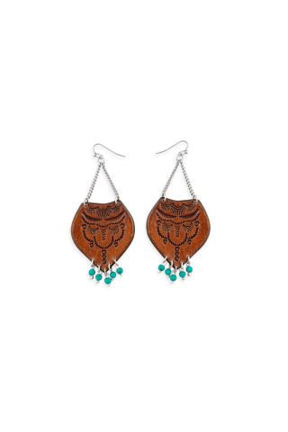 Blazing Mesa Hand-tooled Leather Earrings