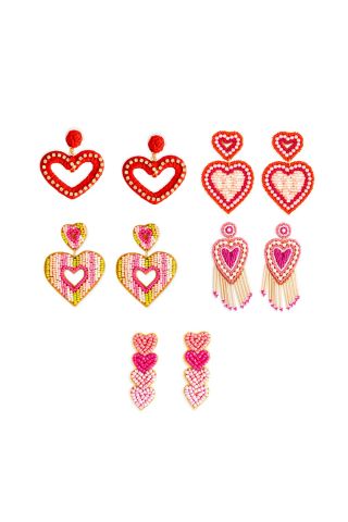 ValentineVibes Collection Set Of 5 Earrings