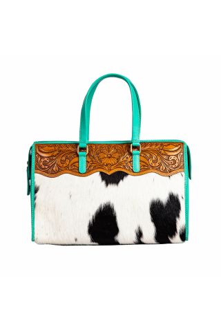 Tylersburg Hand-tooled Handbag in Turquoise
