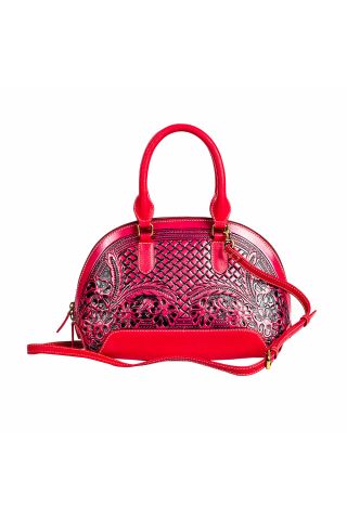 Emmylou Pass Hand-tooled Bag in Red