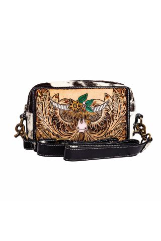 Bloomin' Steer Hand-Tooled Leather Bag