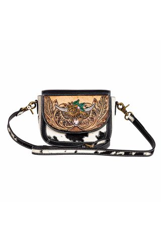 Bloomin' Steer Small Hand-tooled Bag