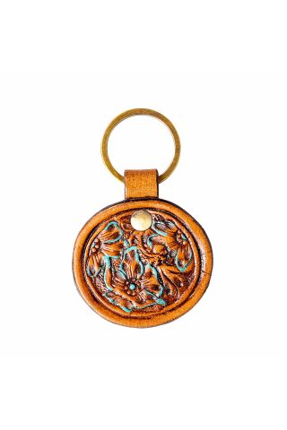 Greet the Day Hand-tooled Key Fob