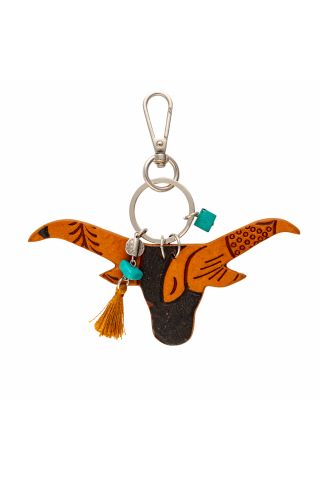 Steer Hand-tooled Key Fob & Bag Charm