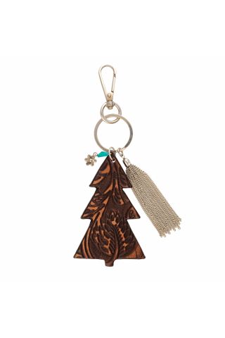 Pine Tree Hand-tooled Key Fob & Bag Charm