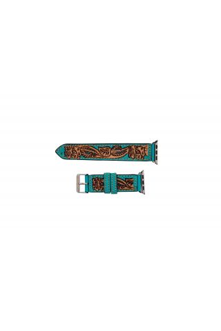 Open Sky Hand-tooled Leather Watchband