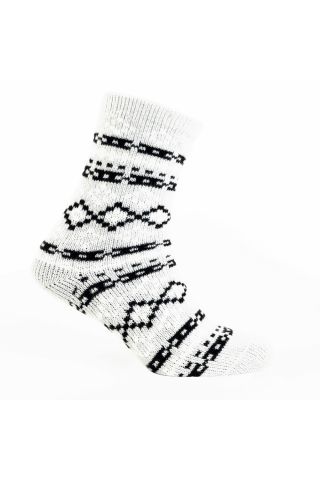 White Fox Patterned Sock