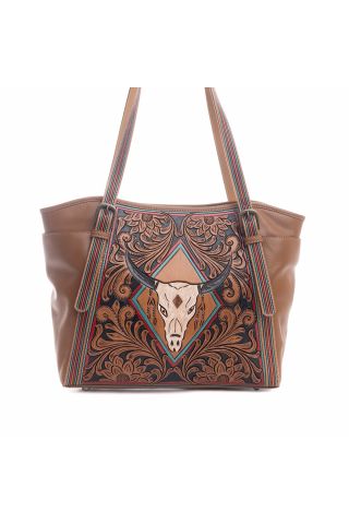 Age of the Steer Hand-Tooled Bag