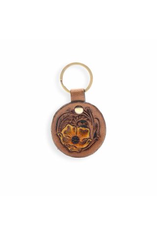 Buttercup Hand-tooled Leather Key Fob