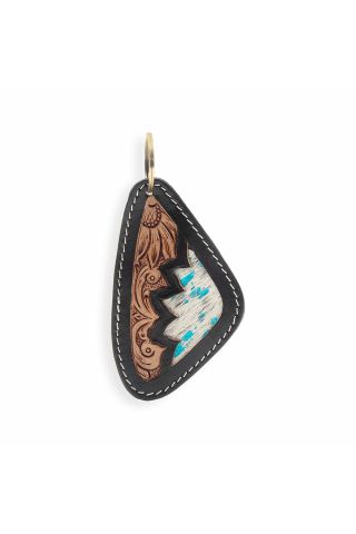 Darlene Peak Hand-tooled Leather Key Fob