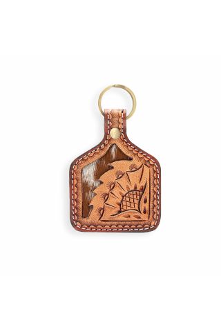 Lessie's Path Hand-tooled Leather Key Fob