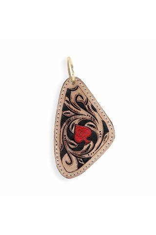 The Red Spade Hand-tooled Leather Key Fob