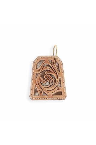 Whirl Hand-tooled Leather Key Fob