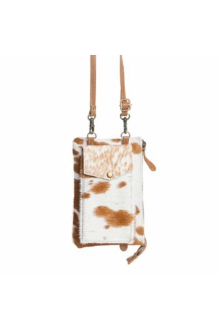 Wild Chic Phone Case Bag in Brown & White