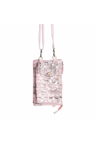 Wild Chic Phone Case Bag in Silver Fleck Pink