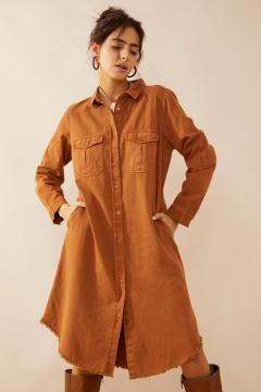 Jaipena Shirt Dress in Golden Sand