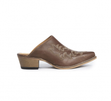 Ximena Ranch Mules in Chocolate Brown