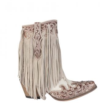 Hannah Canyon Fringed Hand-tooled Boots