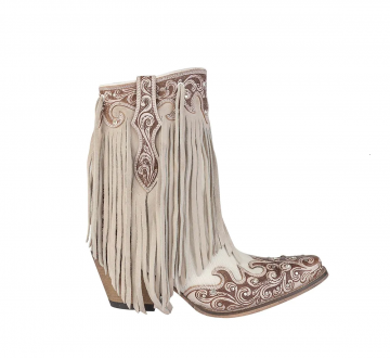 Hannah Canyon Fringed Hand-tooled Boots