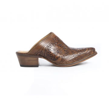 Valeria Hand-tooled Mules